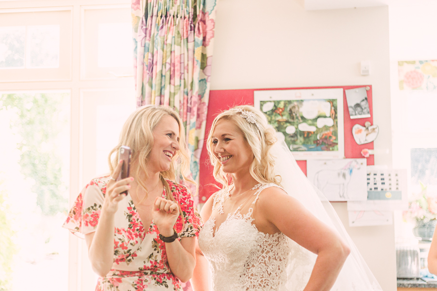 Winchester wedding, bridal preporation, Dancing Leopard Dress, Bride selfie