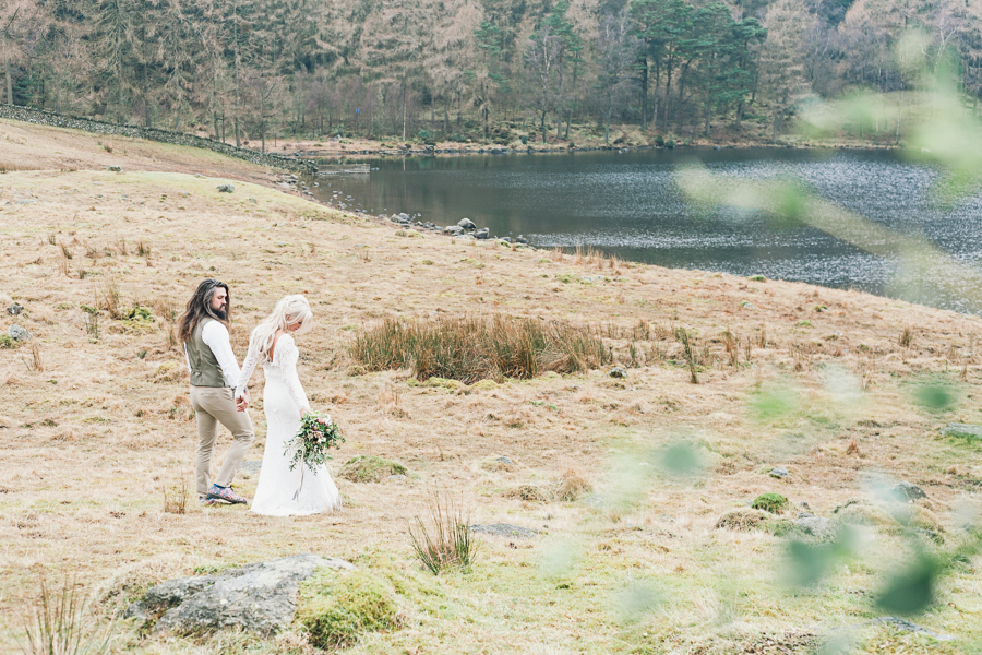 Lake District, Elopement, Bride and Groom, Blea Tarn