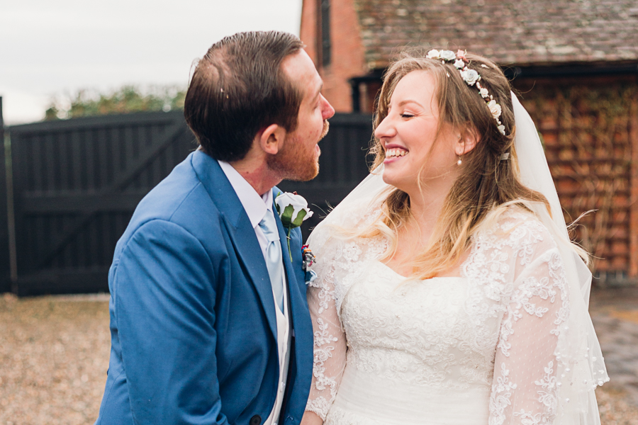 Midland Wedding Photography: Bride and Groom laughing