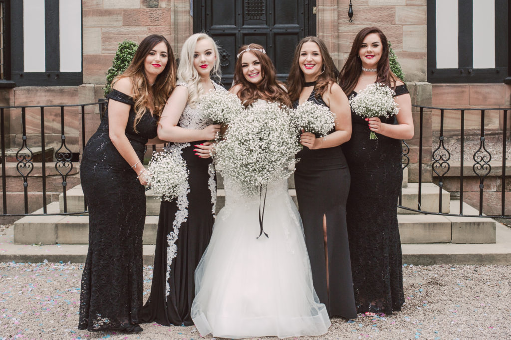 Inglewood Manor wedding, Black & White wedding, Luxury wedding photographer, Bridesmaids, Glamourous wedding