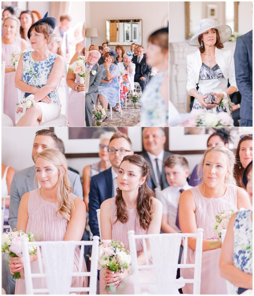 Relaxed and Happy Guests watch the bride and groom say I do at Hartsfield Luxury manor